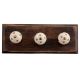Cream Pink Dot Wooden Hooks